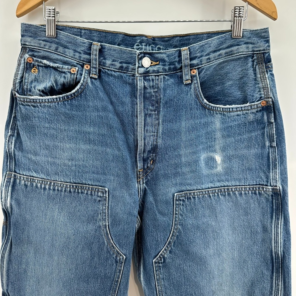 Etica Ethically Made Goods Jeans Womens 30 Blue Harrison Carpenter Button Fly